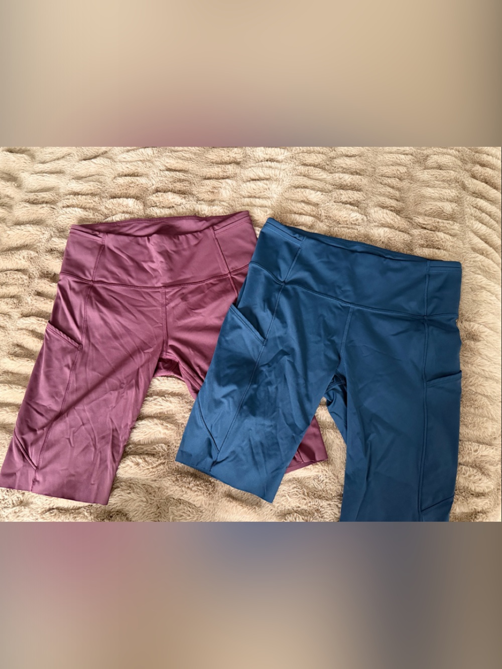 lululemon athletica Women's Bike Shorts in Plum and Navy